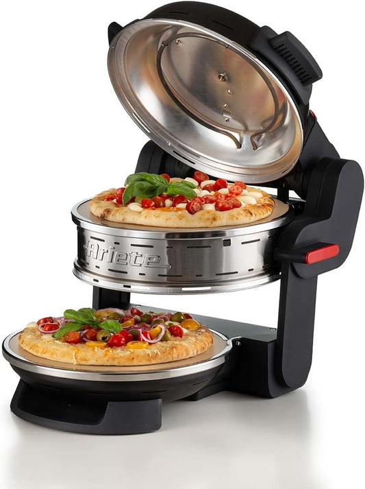 Ariete 9270 Double Pizza Oven, Fast Cooking Pizza in 4 Minutes - Black